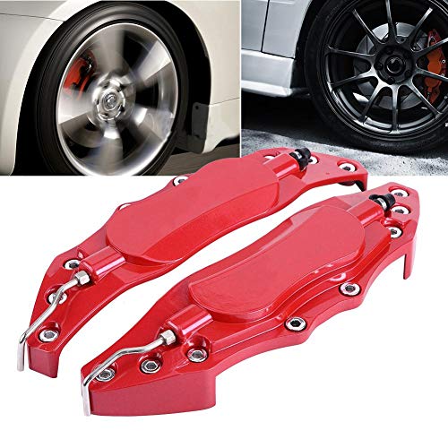 Akozon Brake Caliper Cover, 2pcs Aluminum Alloy Brake Caliper Guard High Precision Car Brake Caliper Protector For Wheel Hub 16in-17in Medium (Red) - Image 5