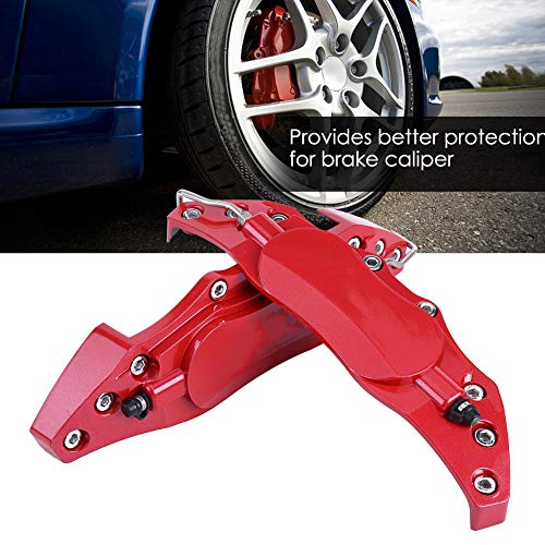 Akozon Brake Caliper Cover, 2pcs Aluminum Alloy Brake Caliper Guard High Precision Car Brake Caliper Protector For Wheel Hub 16in-17in Medium (Red) - Image 4