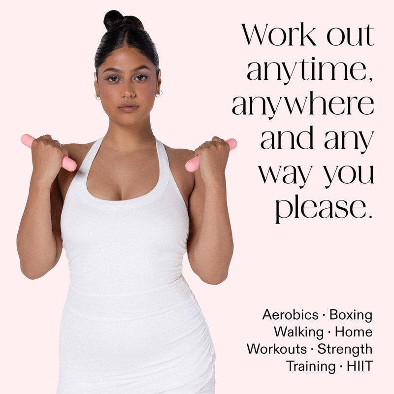 Bala Bars Dumbbell Set for Women & Men, 1lb (Blush) - Set of 2 Bars Designed for Walking, Strength Training, HIIT, Boxing & Aerobics - Dumbbell Weights for Working Out at Home - Image 3