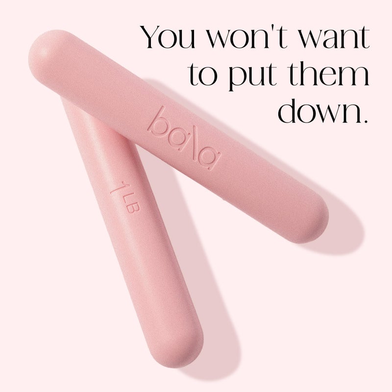 Bala Bars Dumbbell Set for Women & Men, 1lb (Blush) - Set of 2 Bars Designed for Walking, Strength Training, HIIT, Boxing & Aerobics - Dumbbell Weights for Working Out at Home - Image 5