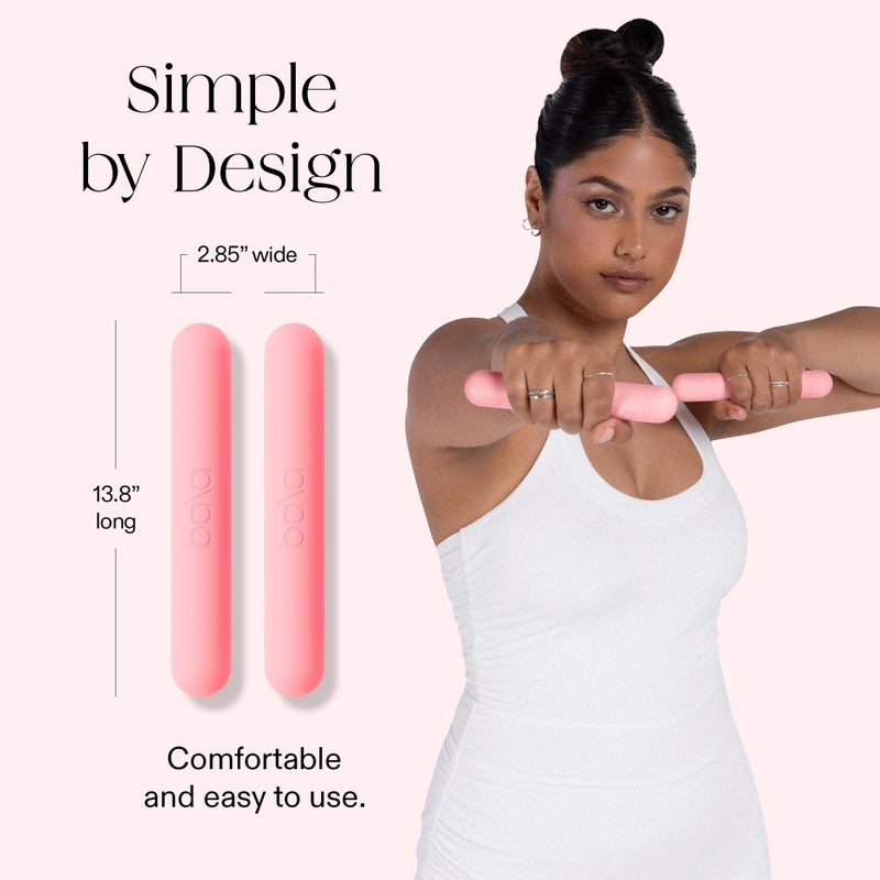 Bala Bars Dumbbell Set for Women & Men, 1lb (Blush) - Set of 2 Bars Designed for Walking, Strength Training, HIIT, Boxing & Aerobics - Dumbbell Weights for Working Out at Home - Image 4