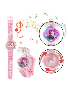UNICORN Unicorn Cartoon Children's Watch,  with Light Effect,   Electronic Watch with Music, Flip-top Cartoon Watch for Kids  - Image 1