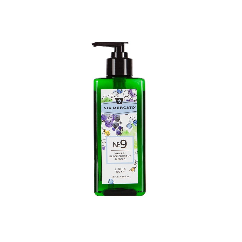 Via Mercato Liquid Soap Shea Butter Enriched 12 oz No 9  Grape Black Currant  Musk