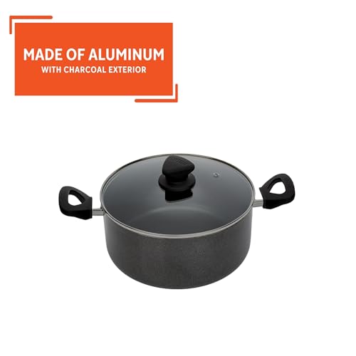 IMUSA USA IMU-91635 Nonstick Stock Pot with Glass Lid 4.8-Quart, Charcoal - Image 3