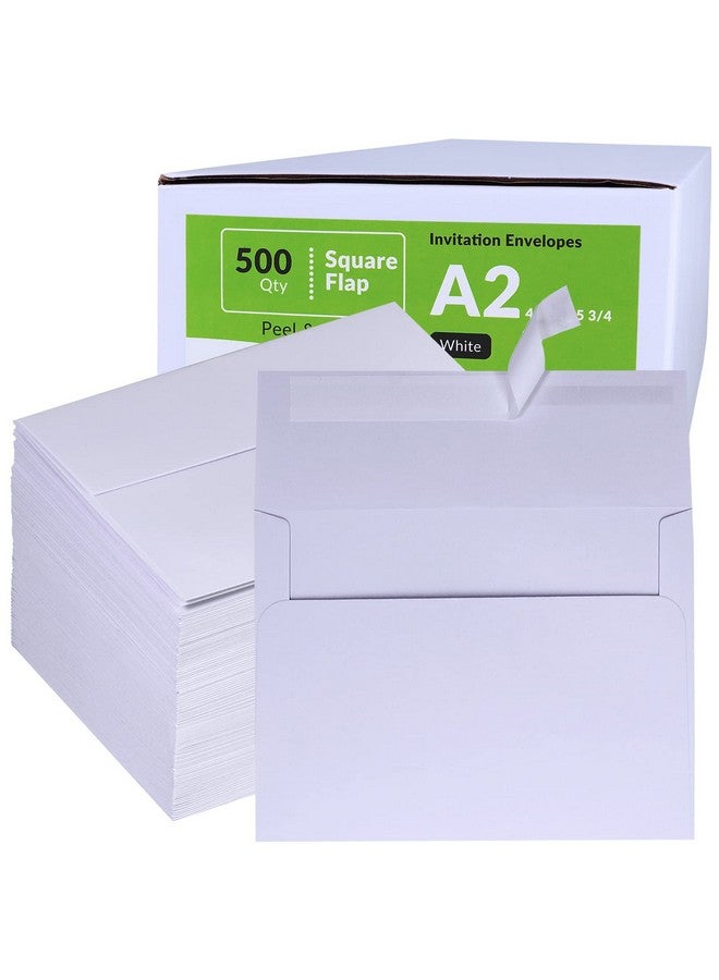 Winlyn 500 قطعة من أظرف الدعوات A2 بالجملة باللون الأبيض ذاتية اللصق 4 3/8 × 5 3/4 بأظرف بزاوية مربعة أظرف رد RSVP 95Lb. للإعلانات البريدية 4X5 بطاقات تهنئة صور بطاقات مطوية 1/4 - Image 4