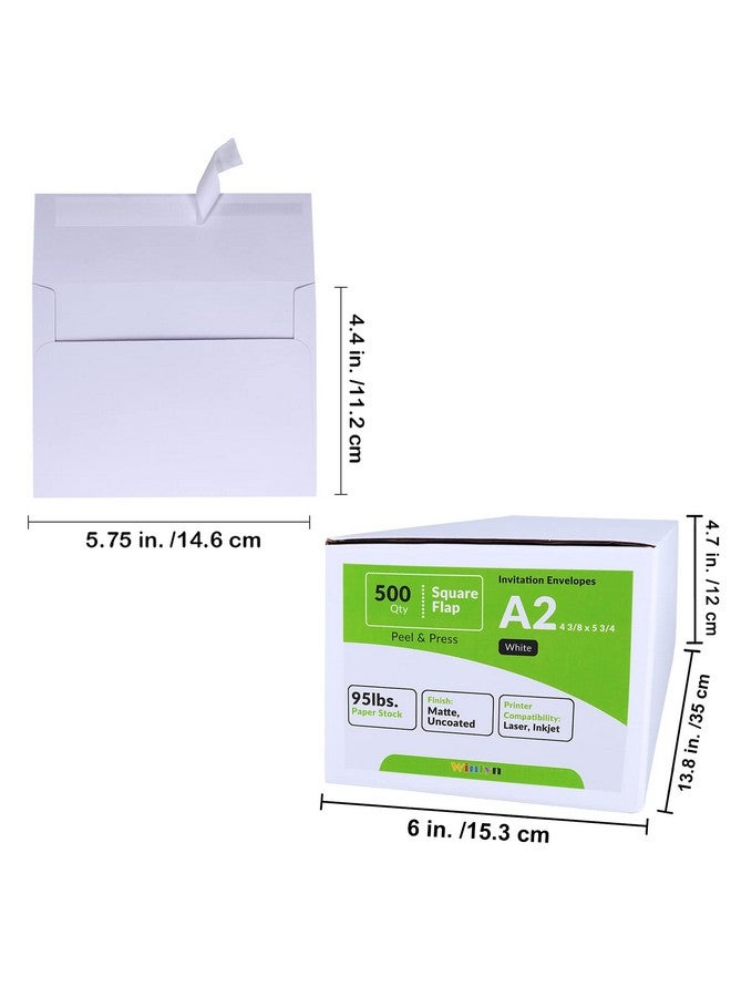 Winlyn 500 قطعة من أظرف الدعوات A2 بالجملة باللون الأبيض ذاتية اللصق 4 3/8 × 5 3/4 بأظرف بزاوية مربعة أظرف رد RSVP 95Lb. للإعلانات البريدية 4X5 بطاقات تهنئة صور بطاقات مطوية 1/4 - Image 5