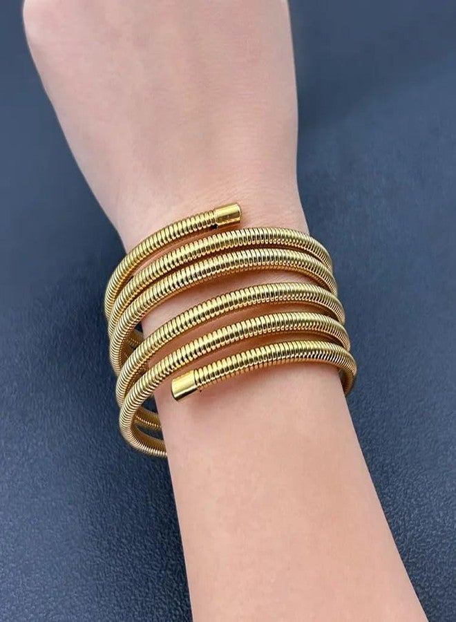 MEENAZ bracelet for women Spiral Bangles for women Anti Tarnish Stylish Adjustable Bracelet for girls gold Kada for Women Accessories Jewellery for Women friendship crystal Wrist Band hand cuff - Image 5