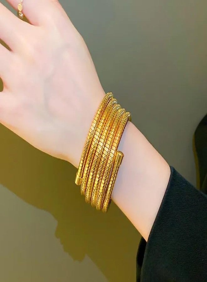 MEENAZ bracelet for women Spiral Bangles for women Anti Tarnish Stylish Adjustable Bracelet for girls gold Kada for Women Accessories Jewellery for Women friendship crystal Wrist Band hand cuff - Image 3