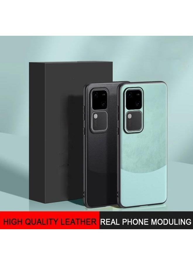 erorex Case Compatible With For Vivo V30 Pro Чехол Для Case Cover Coque Funda Shockproof Luxury Leather ，Two Pigmented Leather All Encompassing Anti Drop Silicone Protective Case White  - Image 3