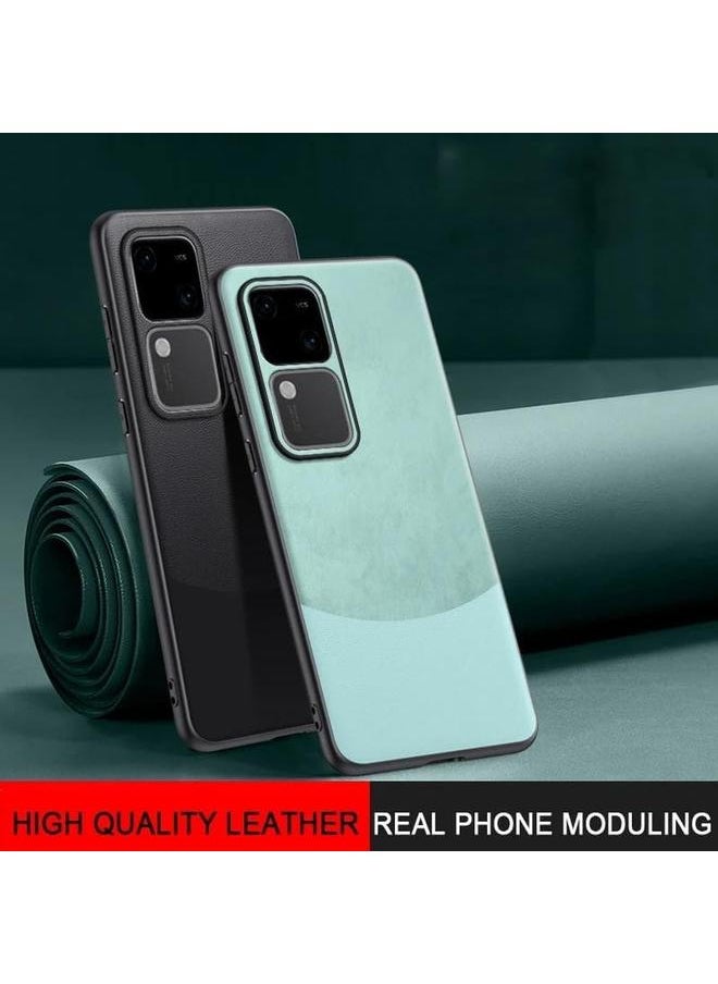 erorex Case Compatible With For Vivo V30 Pro Чехол Для Case Cover Coque Funda Shockproof Luxury Leather ，Two Pigmented Leather All Encompassing Anti Drop Silicone Protective Case White  - Image 2