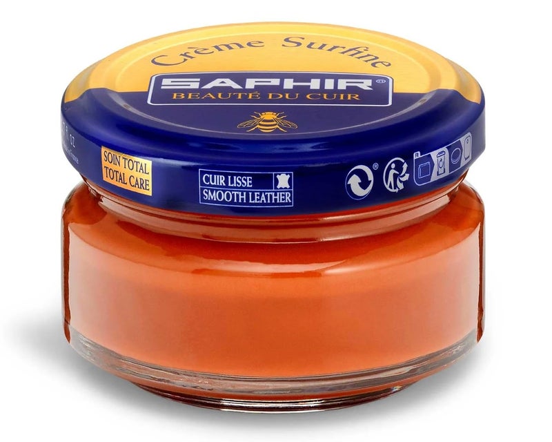 SAPHIR Creme Surfine Pommadier Shoe Polish - Beeswax Cream for Leather Products - Light Cognac Brown - Image 1