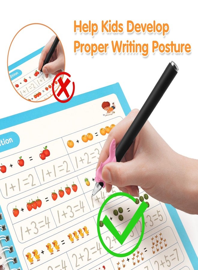 Helsort Large Magic Grooved Practice Copybook for Kids, Reusable Grooved Handwriting Workbook, Learn to Write Number Letter Tracing for Kids Ages 3-8 Kindergarten Preschool Calligraphy 10.2×7.3" - Image 5