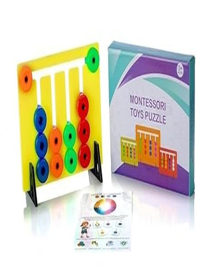 Puno Montessori Slide Puzzle Toy for Kids, Colour and Pattern Matching Learning Game - Image 4