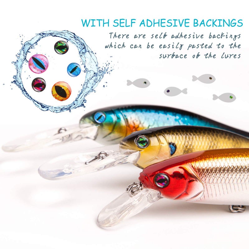 Skylety 2196 Pcs Fishing Lure Eyes 3D Artificial Eyes Stickers Assortment with 1 Piece Tweezer for Fishing Baits DIY Accessory, 3/4/ 5/6 mm - Image 3