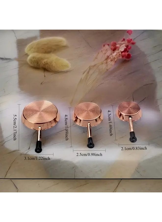 Silvery Metal Dollhouse Frying Pans 3 Piece Set for Pretend Play Kitchen - Image 2