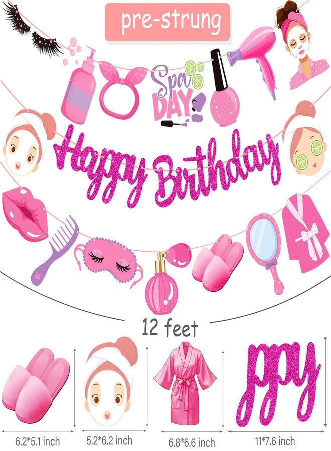 اوموني لافتات عيد ميلاد سعيد ليوم سبا، زينة حفلات بطابع سبا، 3 قطع من لافتات عيد ميلاد بطابع المكياج، ديكور حفلة أميرة سبا للبنات، لوازم حفلات المبيت، حفلات الزفاف، حفلات استقبال المولود - Image 5