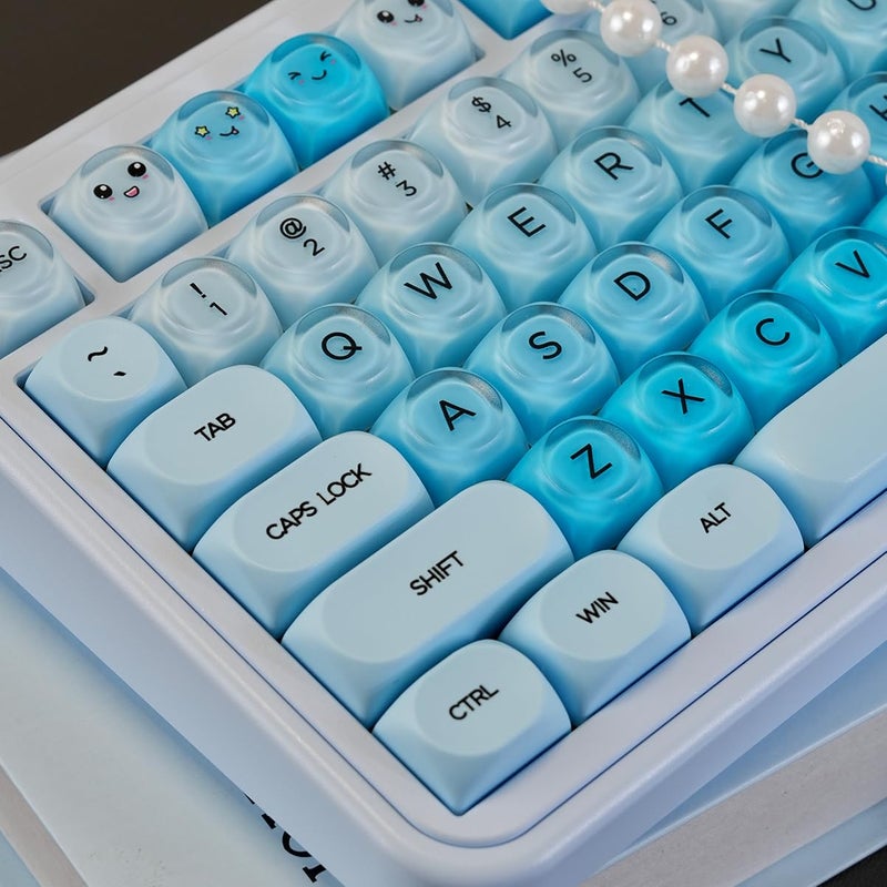 Sumgsn 132 Keys PBT Blue Jelly Keycaps Moa Profile Keycaps Set Fit for 61/64/87/104/108 Cherry Mx Switches Mechanical Keyboard - Image 4