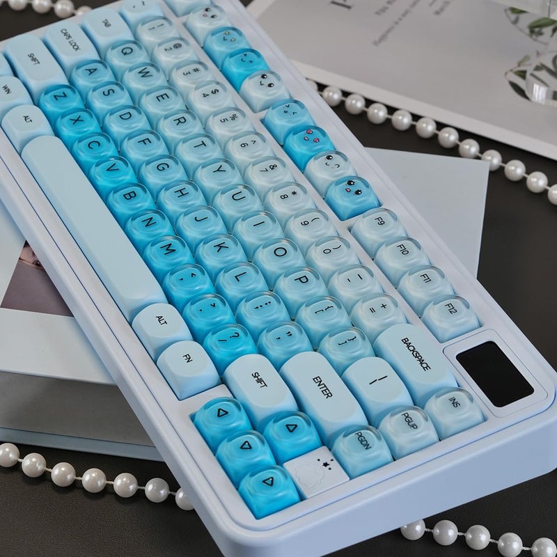 Sumgsn 132 Keys PBT Blue Jelly Keycaps Moa Profile Keycaps Set Fit for 61/64/87/104/108 Cherry Mx Switches Mechanical Keyboard - Image 3