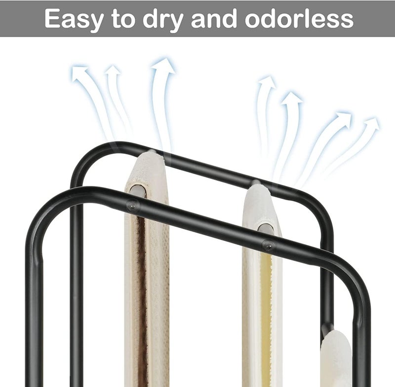 Indian Decor 51296 Freestanding Towel Rack Towel Stand for Bathroom Floor 3 Tier Towel Rack Stand Free Standing Towel Bar Towel Holder Stand with Shelf Black  - Image 2