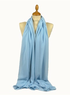 Perfectory PERFECTORY Women Lightweight Solid Chiffon Hijab Shawl Soft Premium Abaya Shawl Wrap Scarves, Long Bridal Hijab Scarf- Sky Blue  - Image 3
