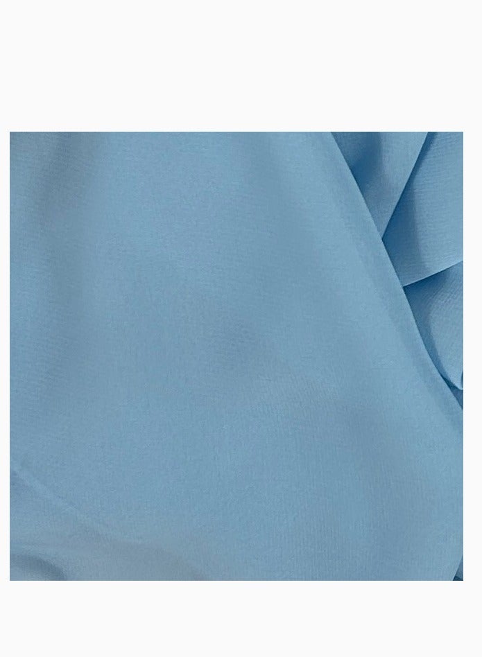 PERFECTORY Women Lightweight Solid Chiffon Hijab Shawl Soft Premium Abaya Shawl Wrap Scarves, Long Bridal Hijab Scarf- Sky Blue - Image 2