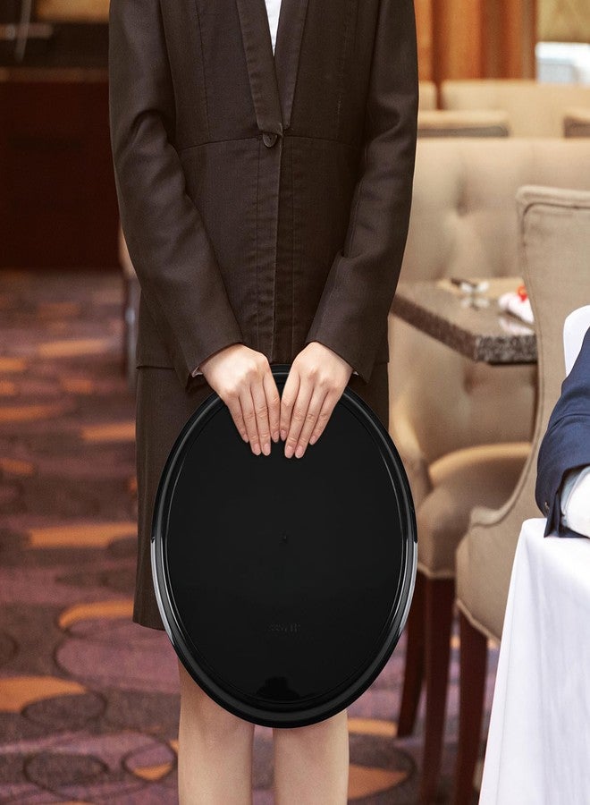 صواني تقديم دائرية سوداء من زيرداين، طقم من 4 صواني تقديم للمطاعم - Image 5