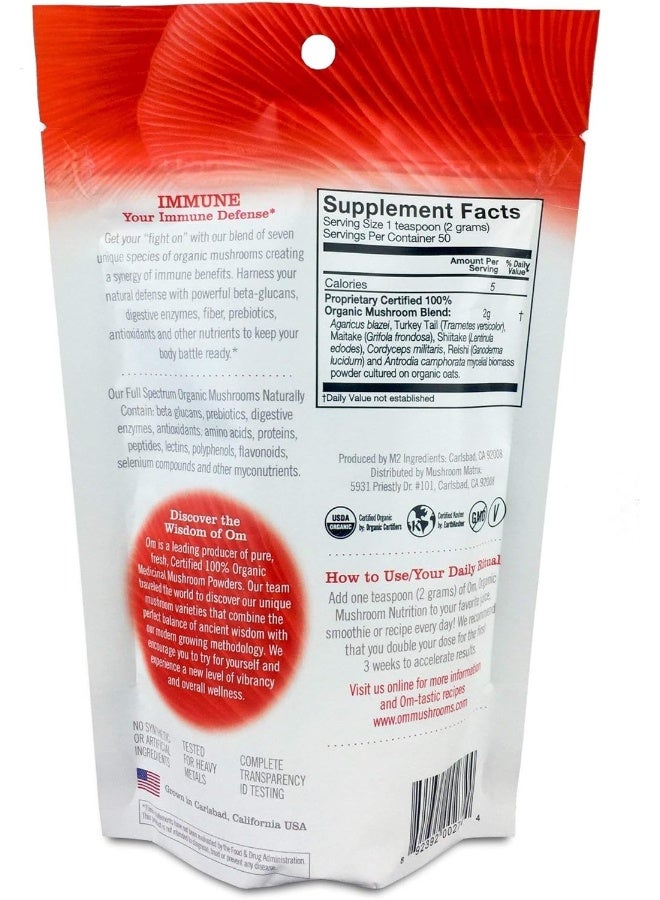 OM IMMUNE ORGANIC MUSHROOM POWDER 100G - Image 2