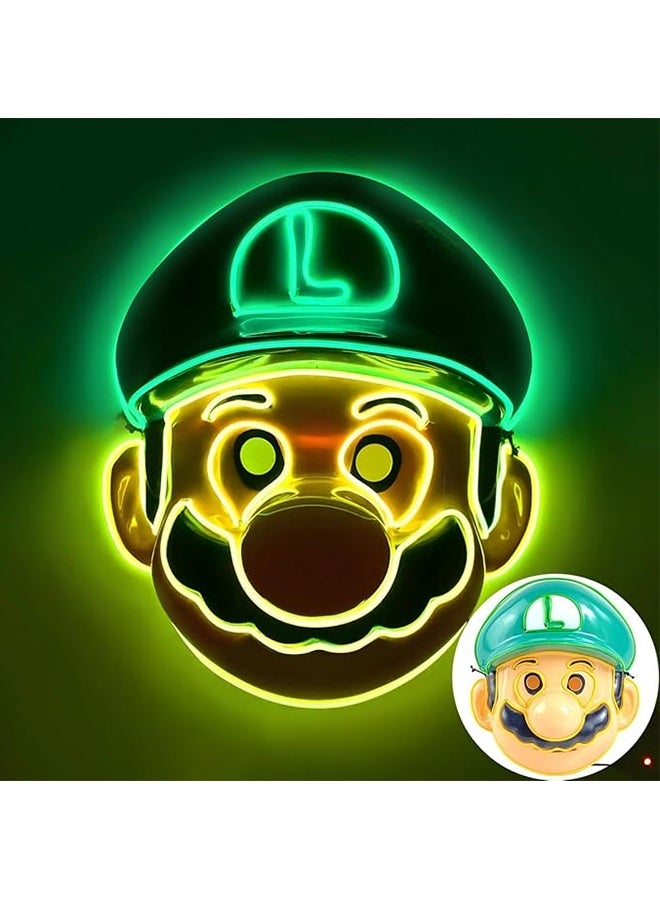 JCB CHIC قناع هالوين LED، قناع هالوين، أقنعة LED للحفلات للرجال والنساء والأطفال والبالغين مع 3 أوضاع إضاءة قناع نيون متوهج عيون متوهجة أزياء تنكرية حفلات تنكرية كرنفال - Image 1