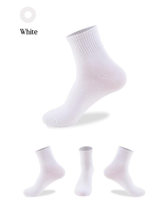 Men's Mid-Tube Cotton Socks, Pure Cotton Casual Running Socks, Pure Cotton Refreshing Breathable Socks, Simple And Fashionable Student Socks For Men And Women, 3 Pairs (Black, White And Gray) - Image 3