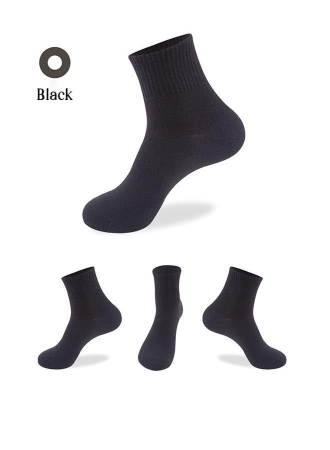 Men's Mid-Tube Cotton Socks, Pure Cotton Casual Running Socks, Pure Cotton Refreshing Breathable Socks, Simple And Fashionable Student Socks For Men And Women, 3 Pairs (Black, White And Gray) - Image 4