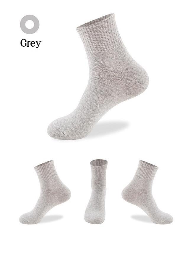 Men's Mid-Tube Cotton Socks, Pure Cotton Casual Running Socks, Pure Cotton Refreshing Breathable Socks, Simple And Fashionable Student Socks For Men And Women, 3 Pairs (Black, White And Gray) - Image 5
