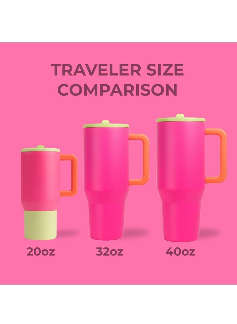 HydroJug Traveler - Modern 32 oz Tumbler with Handle & Simple Flip Straw - Car Cup Holder Friendly, Leak Resistant Water Bottle-Reusable Insulated Stainless Steel & Rubber Base - Gifts for Women & Men - pzsku/ZF5C1051005E23BD7B661Z/45/1741075510/bf7e12ba-cfed-4620-bfae-6edea893c58d