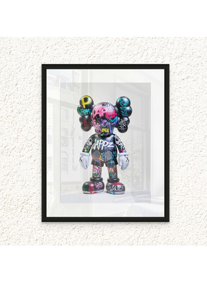 آرت دیکور  ديكور فني مؤطر بطباعة صورة فنية جميلة لفن البوب ​​KAWS، عمل فني معاصر مبدع، ديكور حائط لغرفة المعيشة وغرفة النوم والمكتب وديكور المنزل - Image 1