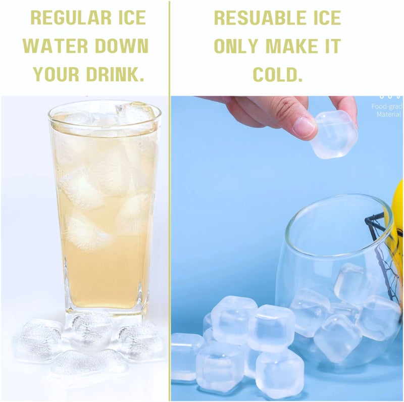 Shake Square 20 PC Reusable Plastic Ice Cubes,  Square Shaped Clear Ice Cubes, Non-Diluting and Re-Freezable. Perfect to Enjoy Chilled Drinks. (Square) - Image 4