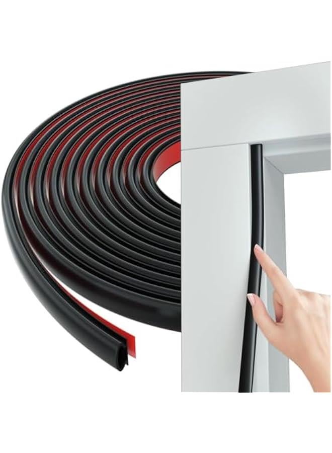 FYLX Weather Stripping Seal StripD Shape Door Rubber Weather Seal StripSelfAdhesive Rubber Door Insulation Weather Strip for Door Frame Window Insulation Large  197Ft Black) - Image 1
