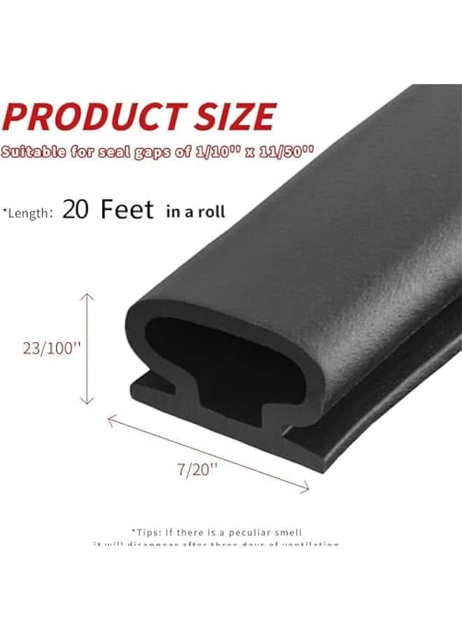 FYLX Weather Stripping Seal StripD Shape Door Rubber Weather Seal StripSelfAdhesive Rubber Door Insulation Weather Strip for Door Frame Window Insulation Large  197Ft Black) - Image 2