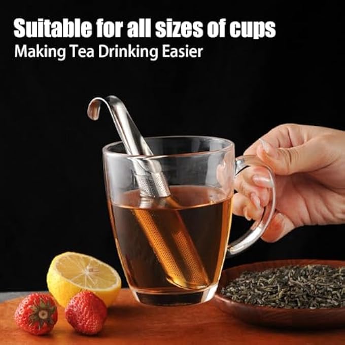 rayihni 2 Pack Tea Infusers Extra Fine Mesh Tea Strainer For Loose Tea Stainless Steel Long Handle Tea Steeper Diffuser For Leaf Tea Coffee Spices Seasonings - Image 5