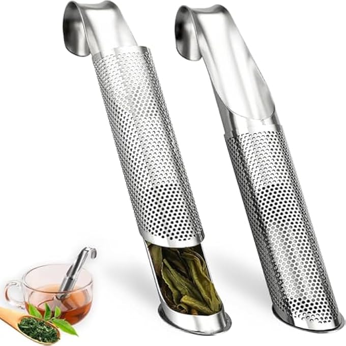 rayihni 2 Pack Tea Infusers Extra Fine Mesh Tea Strainer For Loose Tea Stainless Steel Long Handle Tea Steeper Diffuser For Leaf Tea Coffee Spices Seasonings - Image 2