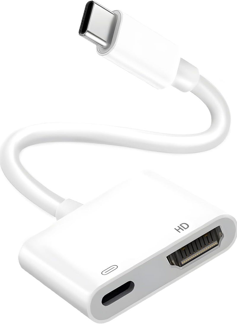 USB-C Digital AV Multiport Adapter, USB C to HDMI Adapter for iPhone 16/15 to TV, 4K 60Hz Video 