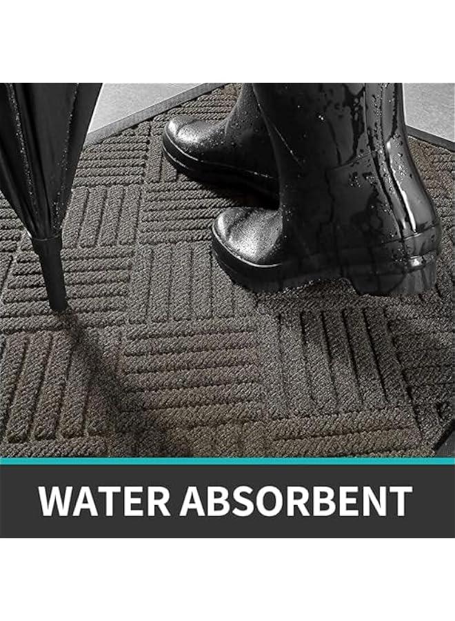HOOKOR Front Door Mat,Outside Entrance Doormat Super Absorbent Moistureproof Door Mat,Indoor Outdoor Door Mat,Thick Durable Non Slip Rubber Backed, Welcome Mat for Home,Hallway (Brown, 45 * 75cm) - Image 4