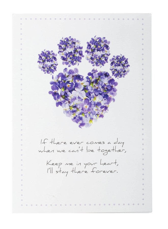 Dog Speak Pet Sympathy Card - “If There Ever Comes a Day...” - Memorial Card with Purple Floral Pawprint Design and Envelope - 4.75" x 6.75" - Image 2