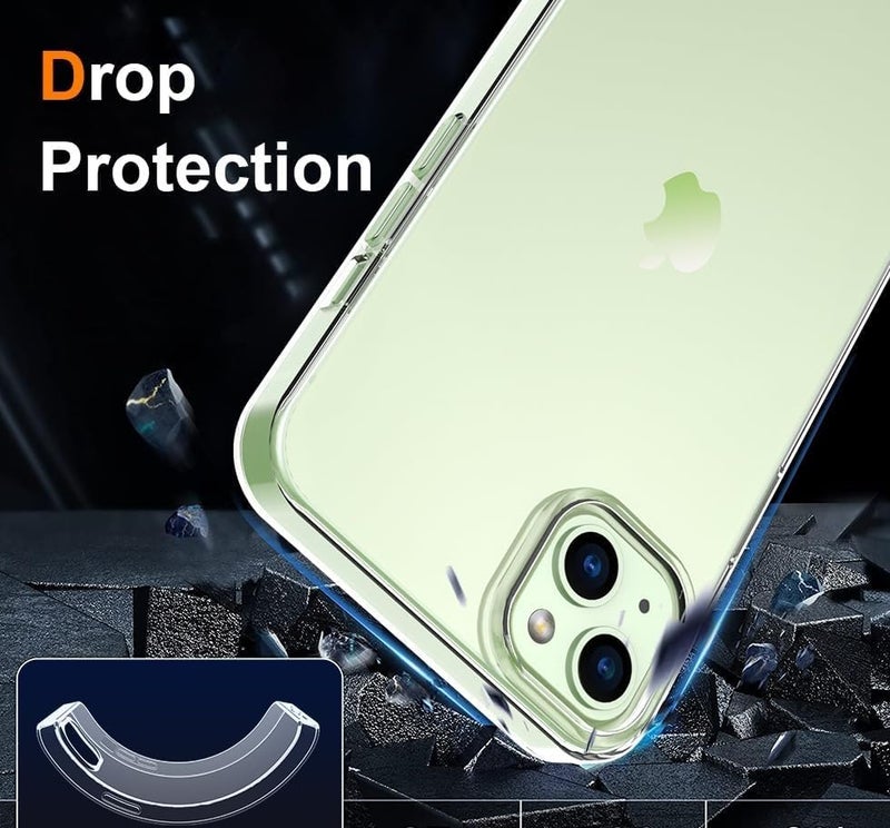 Nishtech غطاء خلفي شفاف هجين ناعم رفيع مضاد للغبار مع حماية الكاميرا لجهاز آيفون 15 بلس (2023) - Image 3