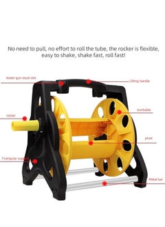 Generic Garden Hose Reel Set, 10M Garden Hose Reel Kit Water Hose Holder with Multifunction Spray Heads and 2M Hoses for Household Garden Watering Car Wash  - Image 2
