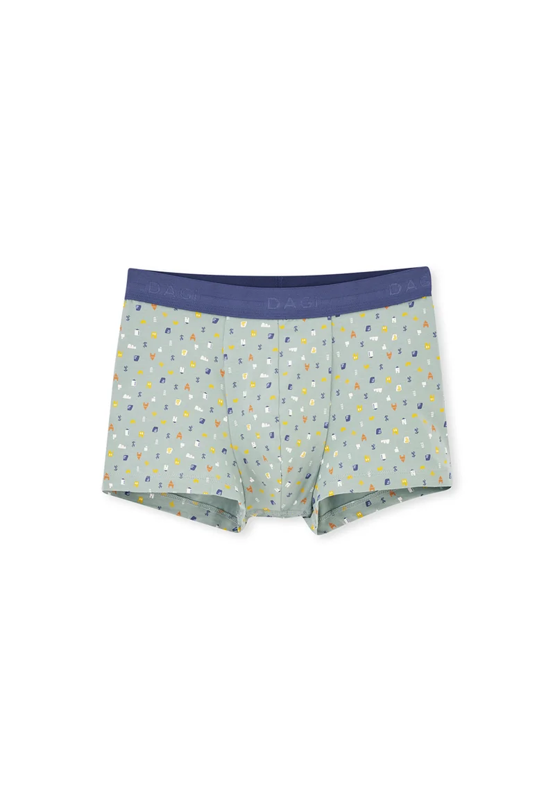 داجي 3 Pack Mid Rise Grey Cotton Blend Boxer
