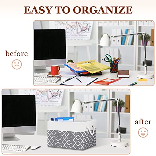 StorageTastic Storage Bin,Collapsible Storage Basket For Organizing,Large Storage Boxes With Rope Handles,Storage Containers,Clover Grey,3 Pack - Image 5