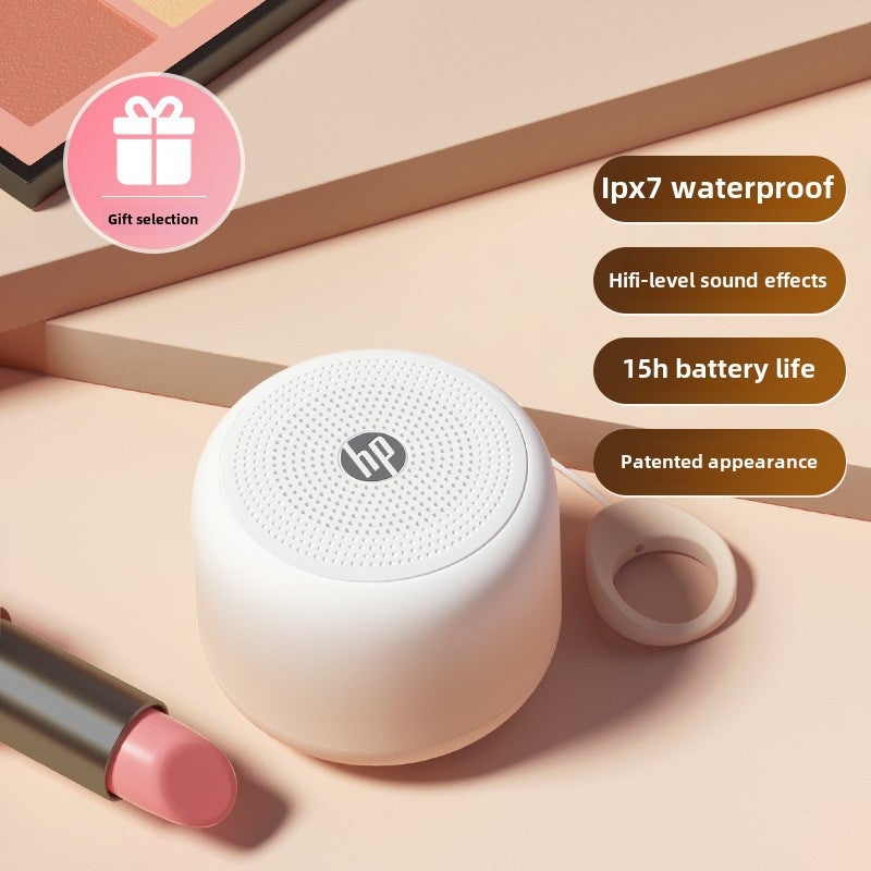 HP HP BTS07 Bluetooth Speaker K Song Small Audio Outdoor Portable Desktop Wireless Computer Subwoofer Subwoofer [Star White Dew] Heartbeat Gradient HIFI Sound Quality