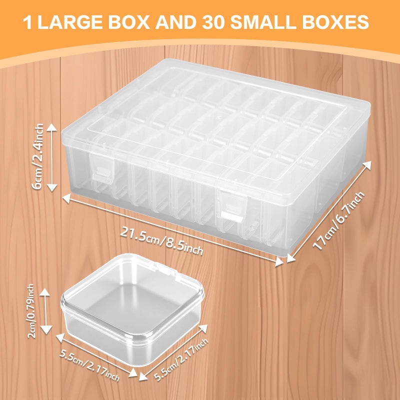 Qryuvfek Bead Organizer Box, 31 Mini Clear Jewelry Organizers and Hinged Lid Bead Storage Containers, Ideal for DIY Jewelry Crafts, Screws and Small Parts Craft Storage - Image 2