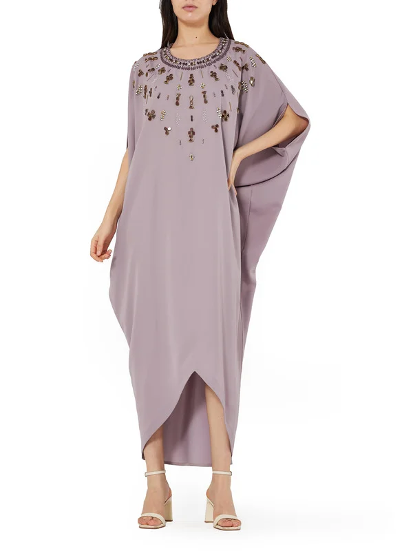 امري Embroidered High-Low Dress