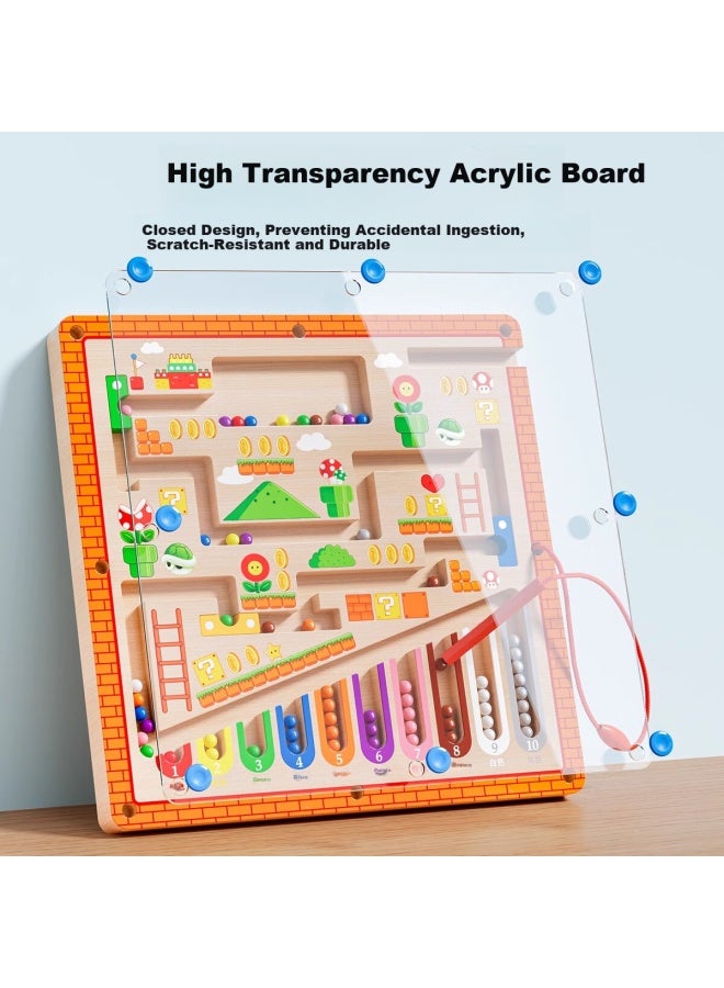 Xiaowandou Magnetic Maze Bead Puzzle Educational Toy For Children 3-6 Years Old, Color Sorting, Concentration Training And Early Educatio - Image 2