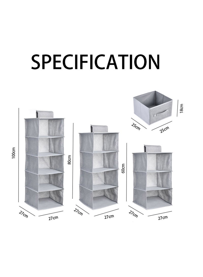 FASHION HOME Hanging Shelf Closet Organizer Storage Box Collapsible Clothes Rack Hanger Accessories 1pc - Image 4